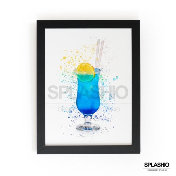 Blue Lagoon Splash Effect Art Print - A6 (Approx. 10cm x 15cm)