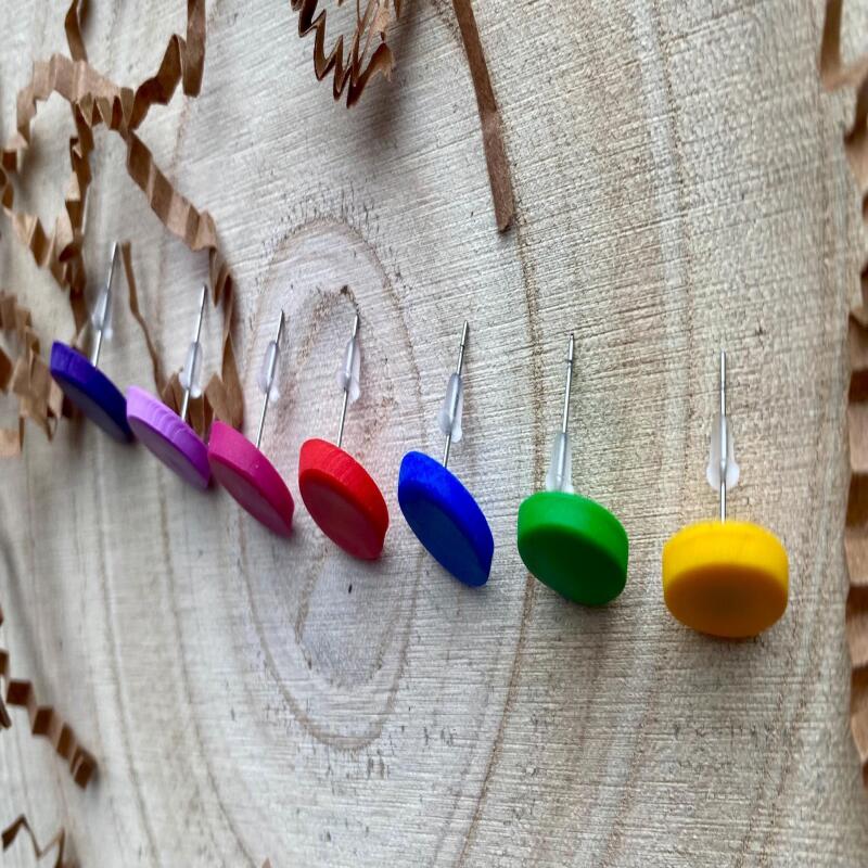 Handmade Colorful Polymer Clay Heart Stud Earrings, Hypoallergenic