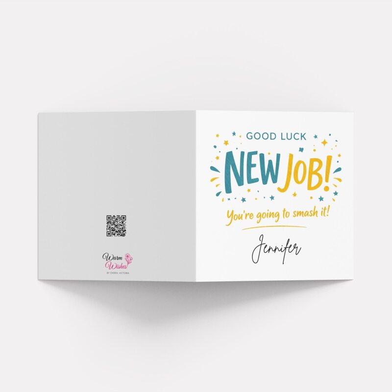 New Job Card for Her &ndash; Personalised Congratulations Card for a New Role - Smooth No Message - Kraft Brown