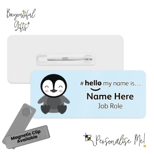 Name Badge - Cute Arctic Animal Corner Hello My Name is... - Baby Penguin 2