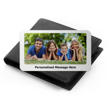Personalised Photo Wallet Aluminium Purse Card, Metal Keepsake Gift, Gift for Grandparents, Husband, Wife Dad, Mum, Friend Custom Card