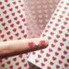 200 6mm heart stickers - Textured Red