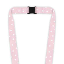 Double Breakaway Lanyard - Stars on Pink Background