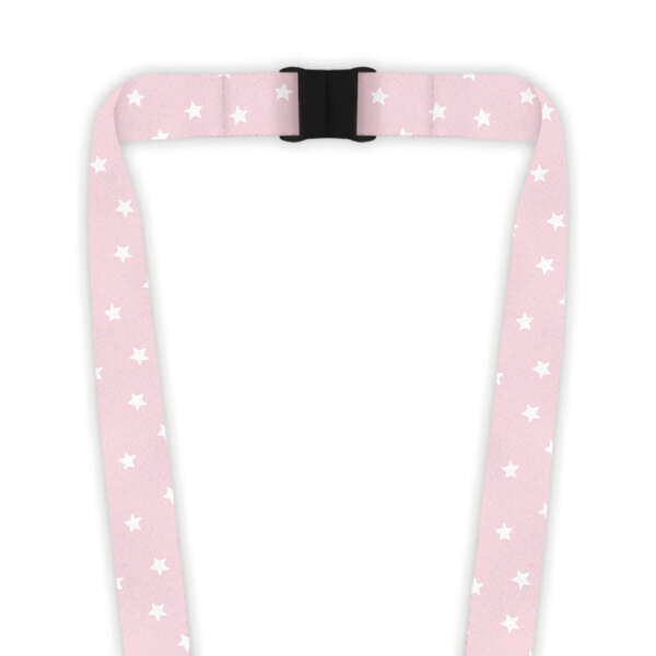 Double Breakaway Lanyard - Stars on Pink Background