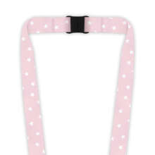 Double Breakaway Lanyard - Stars on Pink Background