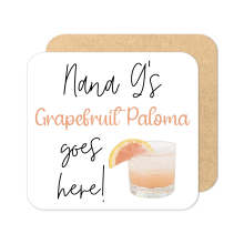 Personalised Drinks Coaster - Name's Grapefruit Paloma Goes Here!