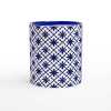 Geometric Blue Patterned Ceramic Blue Mug