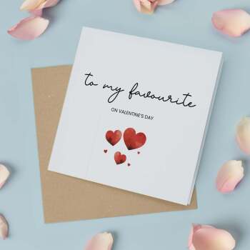 Valentine's Day Card for Wife Husband, Cute Simple Design for Girlfriend, Boyfriend, My Favourite Person