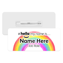 #hello my name is... Name Badge - Boho Watercolour Rainbow