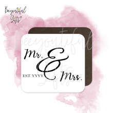 Personalised Anniversary Coaster - Monochrome Wedding Anniversary