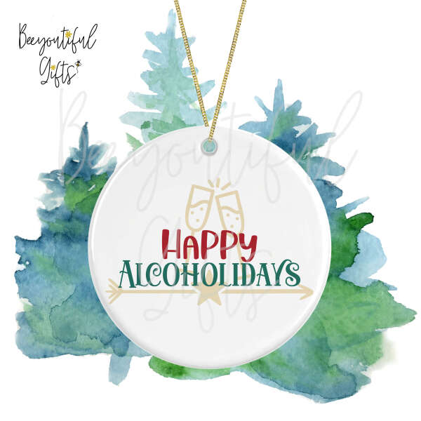 Ceramic Christmas Tree Decoration - Happy Alcoholidays