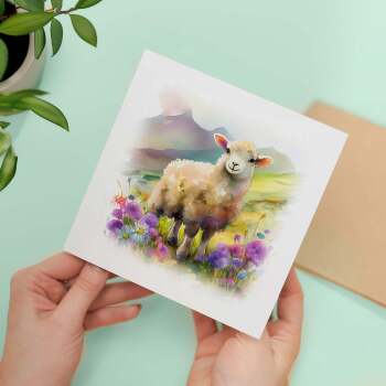 Postcard Prints - Notelet Card of a Sheep For Anyone Any Occasion Card For Her or For Him Card For Birthday or Easter Card Thank You Card