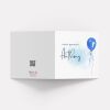 Birthday blue balloon card personalised design custom name script soft handmade greeting - Smooth No Message - Kraft Brown