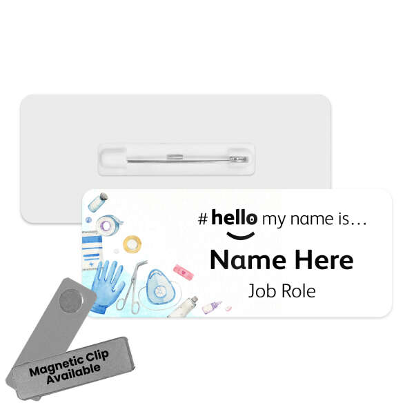 Name Badge - Watercolour Medical Corner Hello My Name is ...
