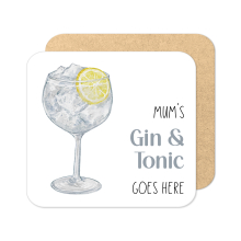 Personalised Gin & Tonic Coaster | Personalised Cocktail Coaster