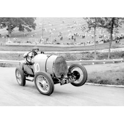 Holy Mackerel On two wheels retro black and white photographic card featuring a vintage image of motor racing - 12.6 x 17.7cm and blank inside