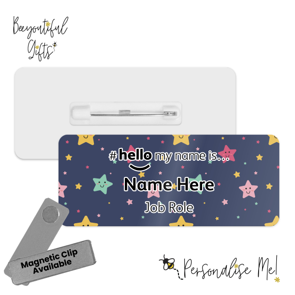 #hello my name is... Name Badge - Cute Stars