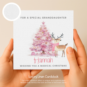 Personalised Christmas Card - Merry Christmas To A Very Special Sister - Luxury Linen Textured Card