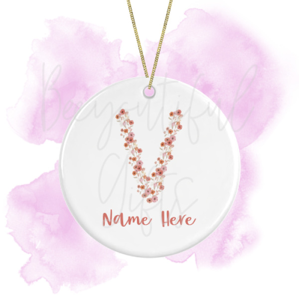 Personalised Spring Love Round Ceramic Decoration