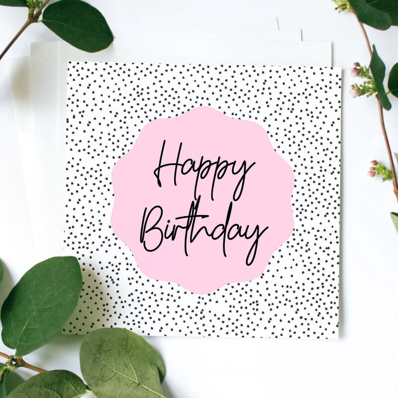 Happy Birthday Card, Girly Birthday Card