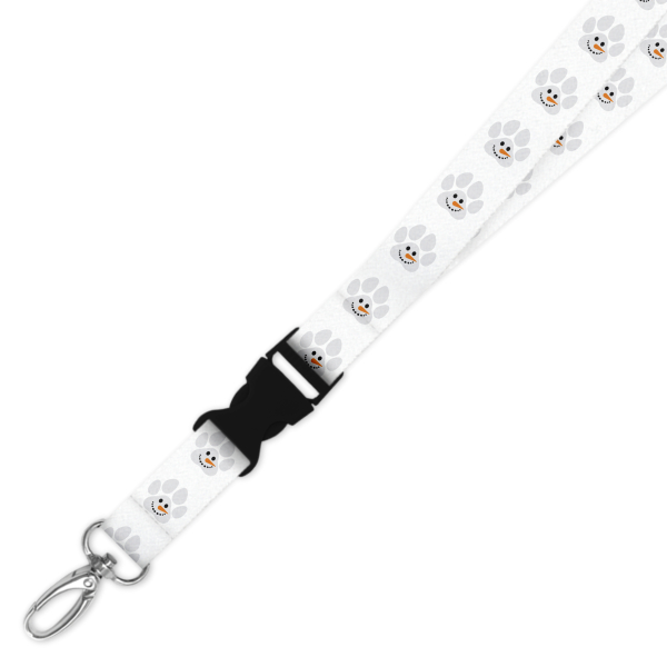 Double Breakaway Lanyard - Snowman Paw Print