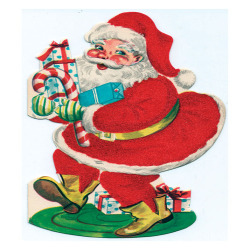 Vintage Santa Card - a 17.5 x 12.5cm Christmas Card from Holy Mackerel's Alternative Image Range of Festive Designs.