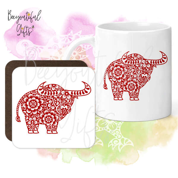 Mug & Coaster Set - Zentangle Chinese New Year Animal