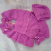 Hand Knitted 5 Piece Dress Set for a Baby Girl - Premature 2     - Chest 12 ins -  £22.50