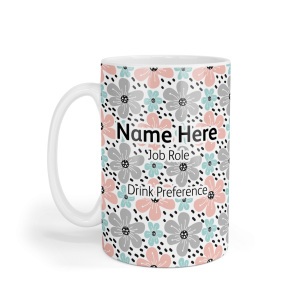Personalised Ceramic Mug - Cute Pastel Flowers