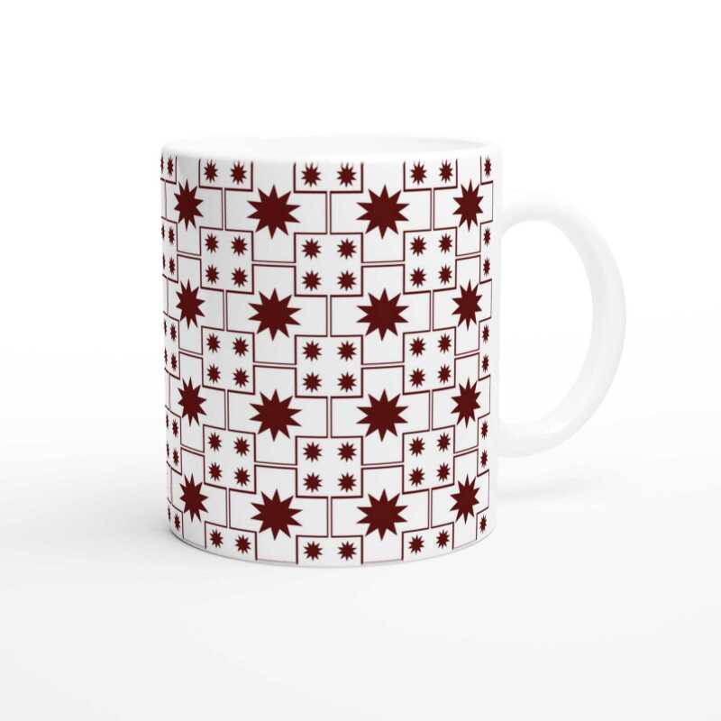 Star Tile Pattern Mug - Ceramic White