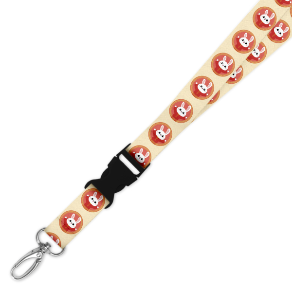 Double Breakaway Lanyard - Cartoon Rabbit Chinese New Year 2023