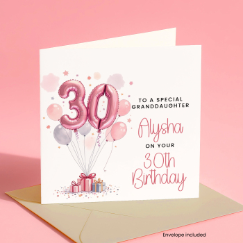 Personalised 30th Birthday Card For Granddaughter, Personalised Birthday Card For Her, 30th Birthday Card, 30th Birthday Gift For Sister