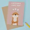 Cute Anniversary Card I'm Otterly Love You Cute Otter Anniversary Card For Him or Her - Portrait (5x7) / Blank Inside