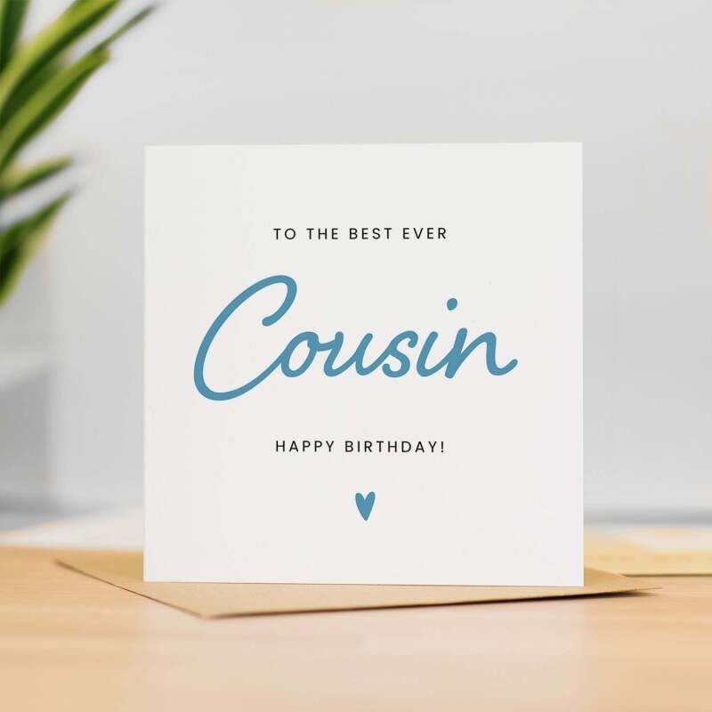 Birthday Card For Cousin Happy Birthday Card For Cousin Best Cousin Ever Card Birthday Card For Him - Square (5.5x5.5) / Blank Inside