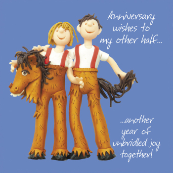Happy Anniversary to My Other Half Greeting Card One Lump or Two Holy Mackerel