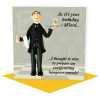 Hangover remedy - butler themed birthday card - designed by Erica Sturla - 15cm square and blank inside, made in the UK