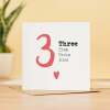 3 Year Anniversary Card 3 Year Card For Husband 3rd Anniversary Card For Wife Anniversary Card For Boyfriend or Girlfriend 3 Year Card - Square (5.5x5.5) / Blank Inside