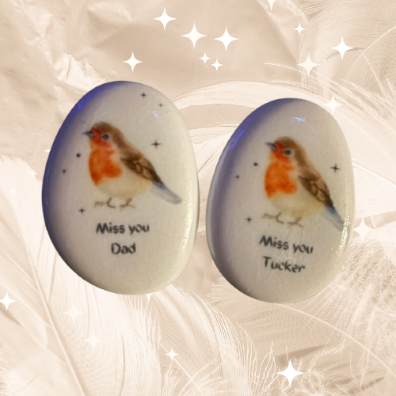 Robin Memorial Keepsake Pebble - Loved Ones are Near pebble