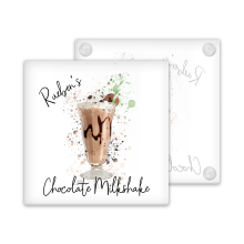 Personalised Chocolate Milkshake Glass Coaster with Splash Effect