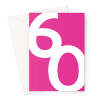 Big 60th Birthday Card Bright Pink - A5 Portrait - 1 Card