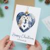 Christmas Card For My Wife Darling Wife Chrsitmas Card From Husband Unique Pretty Owl Bauble Design - Portrait (5x7) / Blank Inside
