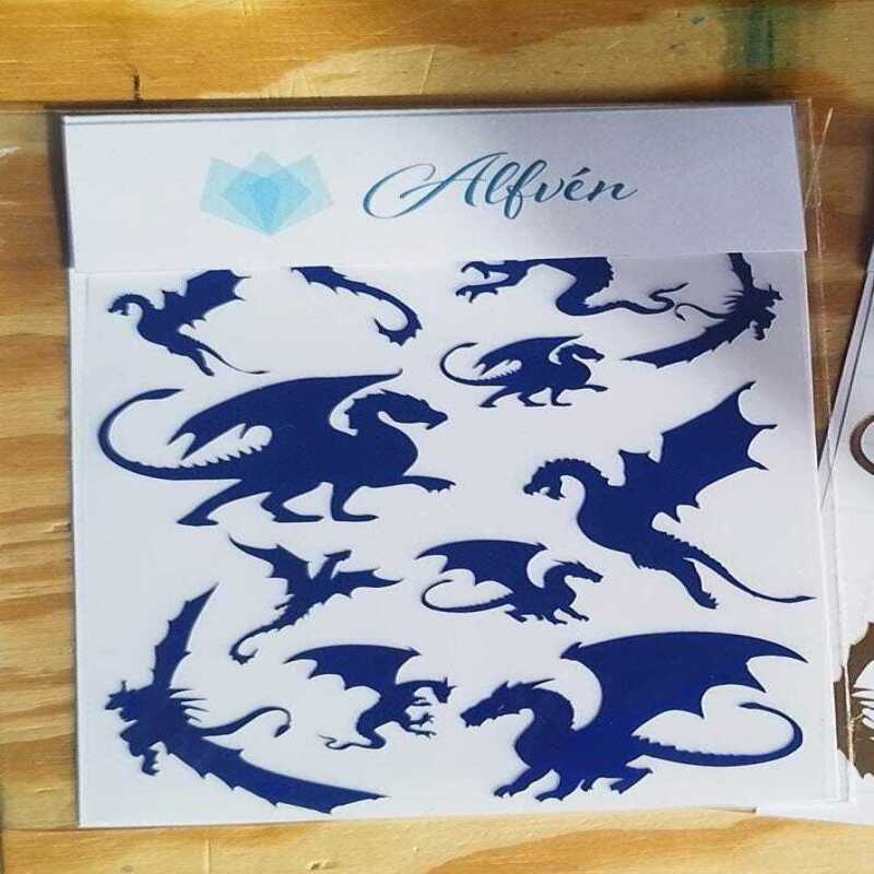 Dragon Sticker Sheet - Matte Black
