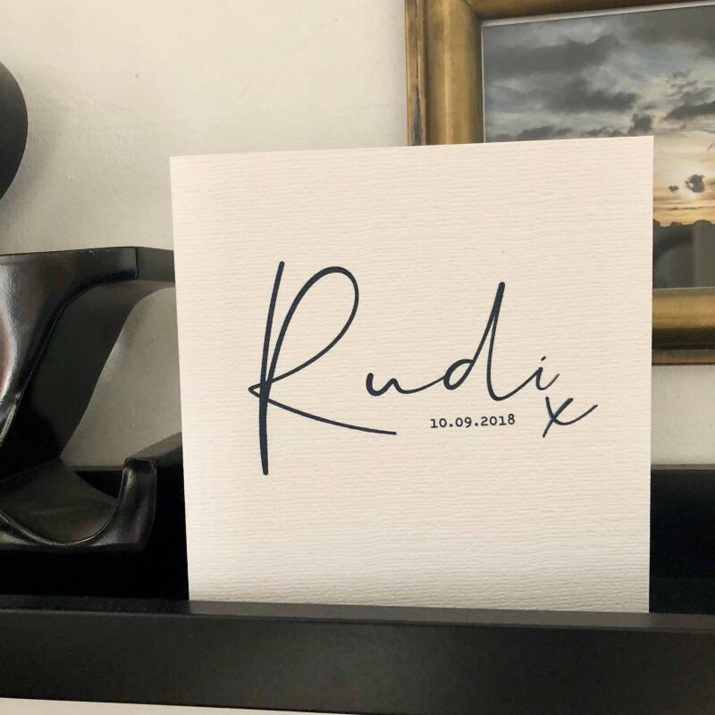 Personalised New Baby card - Smooth white board