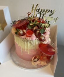 Pornstar Martini/Espresso Martini/Strawberry Daiquiri Inspired Cake