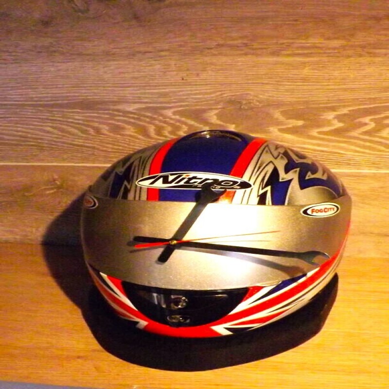 Union Jack  Fog City Motorcycle Helmet clock
