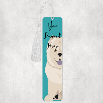 Personalised Aluminium Bookmark with Tassel – “You Pawsed Here”