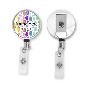 Personalised Metal ID Reel - Watercolour Circles