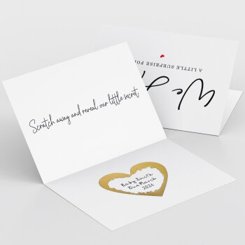 Scratchable Pregnancy Reveal Card, Baby announcement card