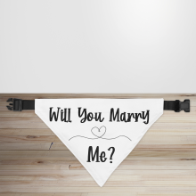 'Will You Marry Me?' Dog/Puppy Proposal Bandana - Small - 12x17cm (Strap: 25cm - 40cm)