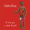 Holy Mackerel Love you a whole bunch, an Erica Sturla 15cm square Valentines card, blank inside for your message